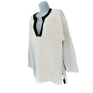 C&C California Boho Crochet Contrast Crochet Kaftan Beach Cover-Up Women Size XL